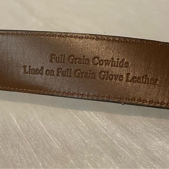 Roundtree & Yorke Men's Brown Leather Belt Size 3X Full Grain Cowhide - Picture 6 of 6